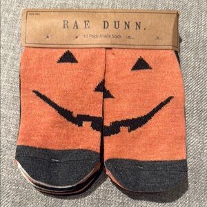 Rae Dunn Halloween Orange Black Socks